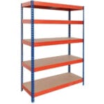 Метален стелаж с 5 рафта Arshelving RIVET300 EB44, до 300 кг на рафт, 192x100x50 см
