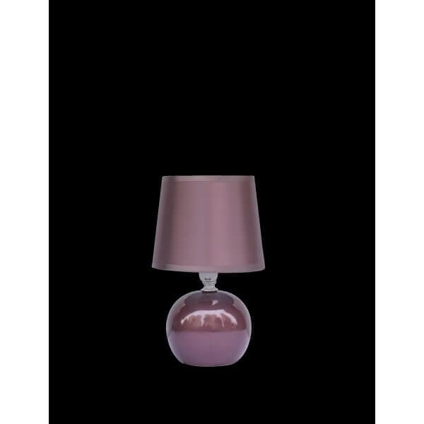 Настолна лампа Ziel Lighting LE 728 лилава, 25 см с керамична основа и текстилен абажур за бюро E14 Настолна лампа Ziel Lighting LE 728 лилава, 25 см с керамична основа и текстилен абажур за бюро E14