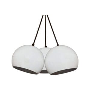 Осветително тяло Ziel Lighting Sphere 3 бяло с ковано желязо и три крушки GU10 за дома