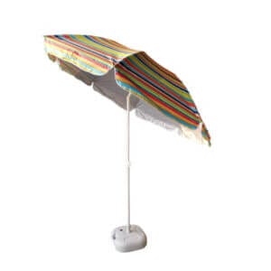 Плажен чадър WH002-3-Stripe с алуминиева рамка и манивела, полиестерен плат, ø240 см за плаж