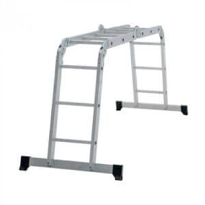 Алуминиева мултифункционална стълба Ziel 4 x 3 стъпала, лека алуминиева стълба 3,75 м с 12 стъпала за височинни задачи