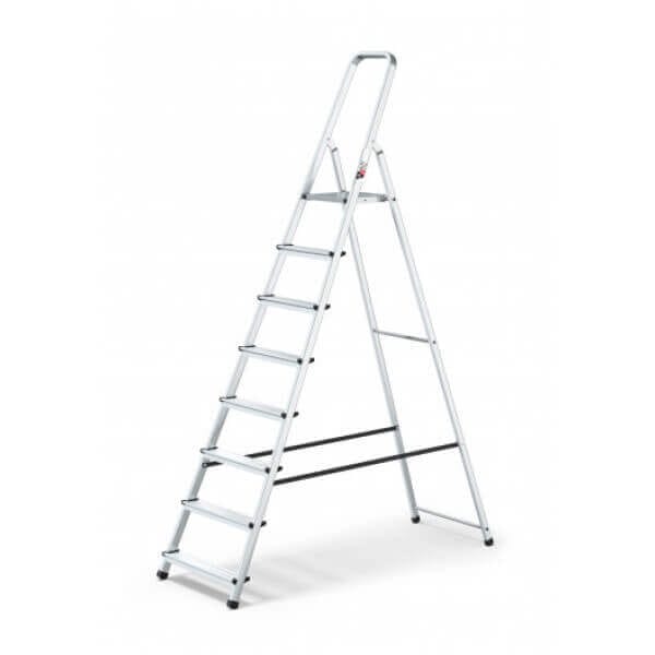 Алуминиева стълба MultiSystem 7+1 стъпала, лека едностранна стълба с 8 стъпала, EN131 стандарт Алуминиева стълба MultiSystem 7+1 стъпала, лека едностранна стълба с 8 стъпала, EN131 стандарт