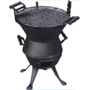 Чугунено барбекю Ziel Grill FC 630 с чугунена скара, дървени дръжки и регулируема височина за тераса