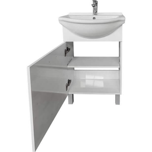 Долен шкаф за баня Makena SM430F с мивка, бял Долен шкаф за баня Makena SM430F с мивка, бял