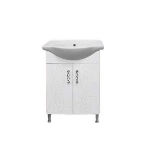 Долен шкаф за баня с мивка Makena Непал, бял шкаф за баня с водоустойчив порцеланова мивка. Долен шкаф за баня с мивка Makena Непал, бял шкаф за баня с водоустойчив порцеланова мивка.