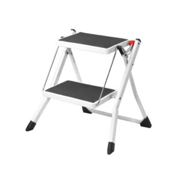 Домакинска метална степенка 2 стъпала, бяла Домакинска метална степенка 2 стъпала, бяла