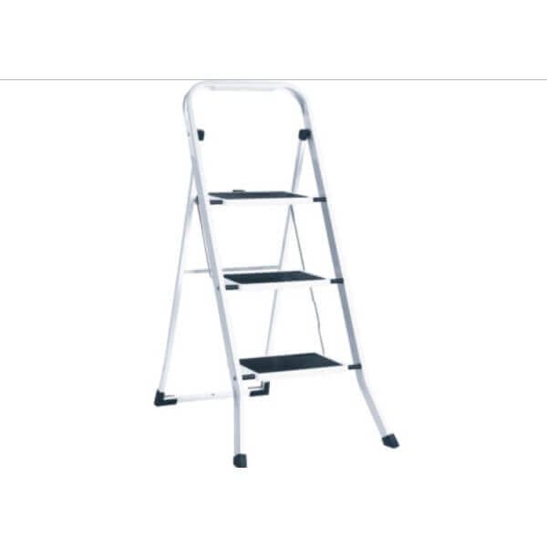 Домакинска метална стълба 3 стъпала бяла Домакинска метална стълба 3 стъпала бяла