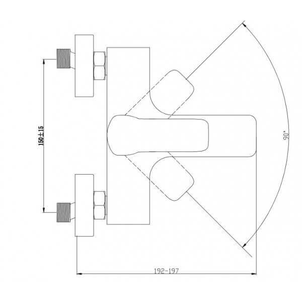 Смесител за вана/душ Cascada Life White Смесител за вана/душ Cascada Life White