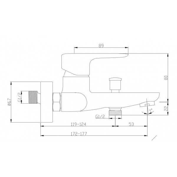 Смесител за вана/душ Cascada Life White Смесител за вана/душ Cascada Life White