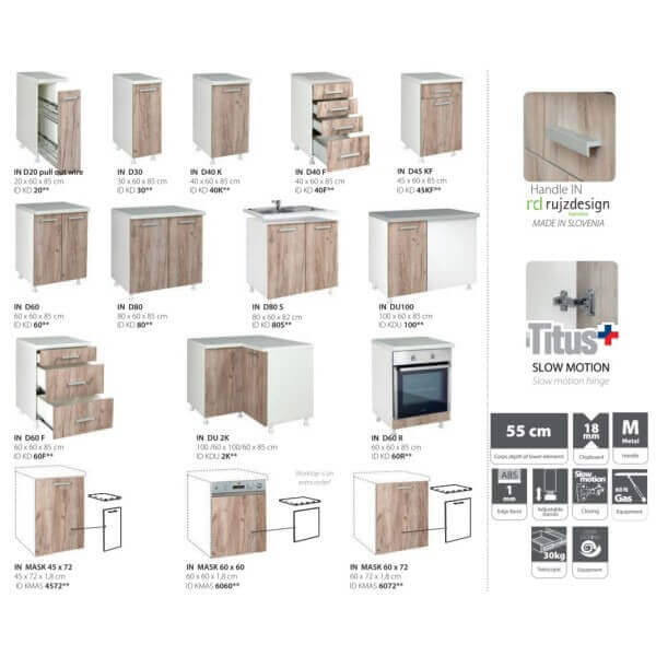 Горен шкаф Matis VH60 с врата и витрина, сив, 60x31x72 см Горен шкаф Matis VH60 с врата и витрина, сив, 60x31x72 см