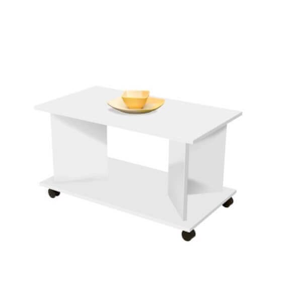 Холна маса Matis Hermes бяла холна маса с PVC колелца и здрава маса за хол Matis от ПДЧ Холна маса Matis Hermes бяла холна маса с PVC колелца и здрава маса за хол Matis от ПДЧ