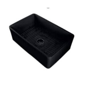 Керамична кухненска мивка Cascada с едно корито в черен мат, антибактериална и практична за кухня