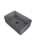 Керамична кухненска мивка Cascada с едно корито, сив мат 76.1x45.7x25.4 см
