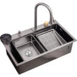 Кухненска мивка Cascada D7546HY, мултифункционална, сатенено PVD черно, нано покритие