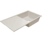 Кухненска мивка Cascada с едно корито и отцедник, гранит, крем, 100x50x20 см