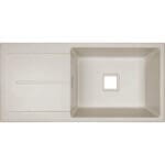 Кухненска мивка Cascada с едно корито и отцедник, гранит, Крем, 94x45x21.5 см