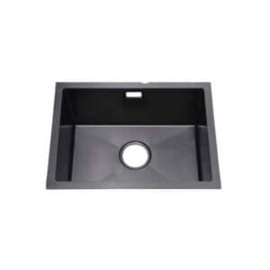 Кухненска мивка неръждаема стомана с черно покритие R10 PVD D5441HB, мивка без отвор за кран с преливник