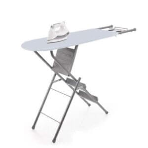 Маса за гладене Ziel 2в1 със стълба, сгъваема метална маса с памучен калъф и домашна стълба с 3 стъпала