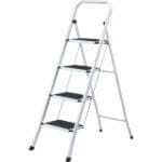 Метална домакинска стълба 4 стъпала, бяла