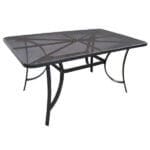 Метална градинска маса My Garden TLM65-T, мрежеста, тъмно сива, 152x96x71.5 см