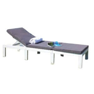 Модулен PVC шезлонг Ipae-progarden HAI12CBI бял, удобен шезлонг за градина от PVC материал