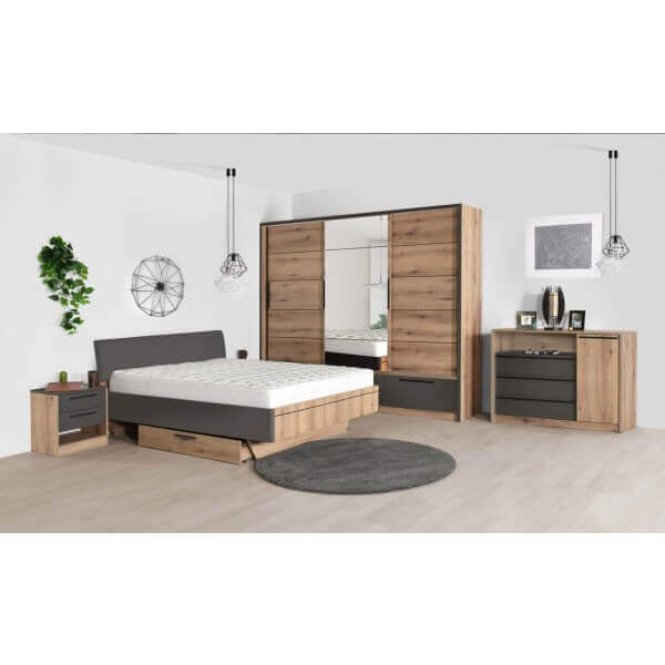 Нощно шкафче Matis Kaliopa Дъб Артисан/Сив 50x40x52.4 см Нощно шкафче Matis Kaliopa Дъб Артисан/Сив 50x40x52.4 см