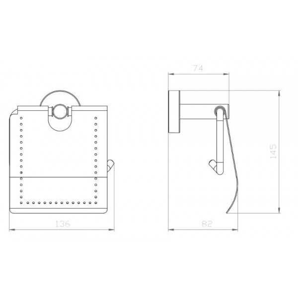 Поставка за тоалетна хартия с капак Makena Round хром Поставка за тоалетна хартия с капак Makena Round хром