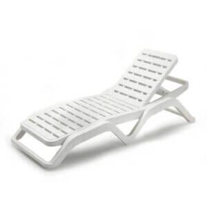 ПВЦ шезлонг Scirocco Bianco SCR023BI бял 4-позиционен шезлонг ipae-progarden за тераса