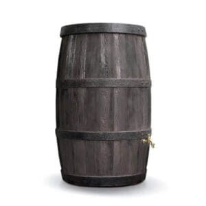 Резервоар за дъждовна вода Prosperplast Burgund RBU500-440U, кафяв пластмасов резервоар 500 л за градина