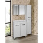 Шкаф за баня Makena Астор с LED огледало, 60 см