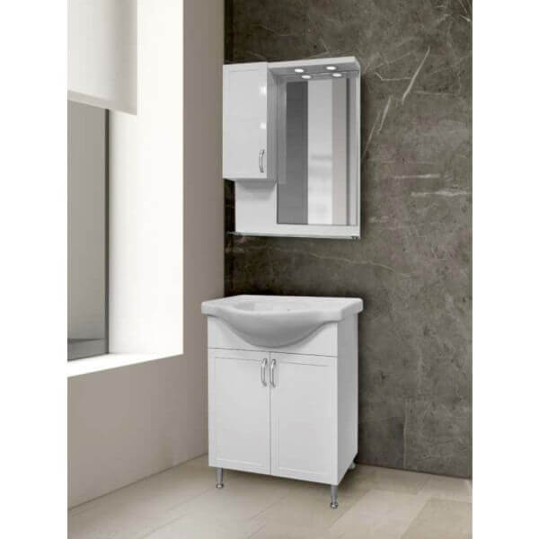 Шкаф за баня с мивка Makena Атила, Бял 70 см Шкаф за баня с мивка Makena Атила, Бял 70 см