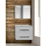 Шкаф за баня с огледало Макена Сузана, Бял