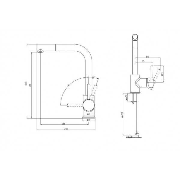 Смесител за кухня с изтеглящ се душ Makena Електра Смесител за кухня с изтеглящ се душ Makena Електра