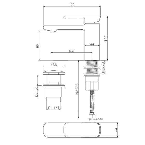 Смесител за мивка Cascada Vita Смесител за мивка Cascada Vita