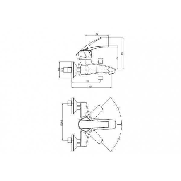 Смесител за вана/душ Makena Астор Смесител за вана/душ Makena Астор