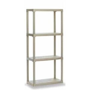 Стелаж PVC с 4 рафта, до 20 кг на рафт, 60x30x133 см перфектен за битови предмети