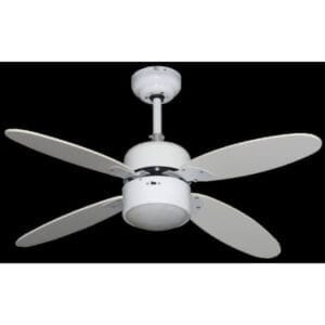 Вентилатор-полилей Ziel CF42-4CS(N) бял вентилатор за таван с 4 перки и крушка Е27