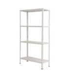 Метален стелаж с 4 рафта Basic-40 White, до 50 кг на рафт, 145x75x30 см