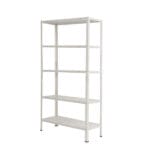 Метален стелаж с 5 рафта Basic-50 White, до 50 кг на рафт, 170x75x30 см