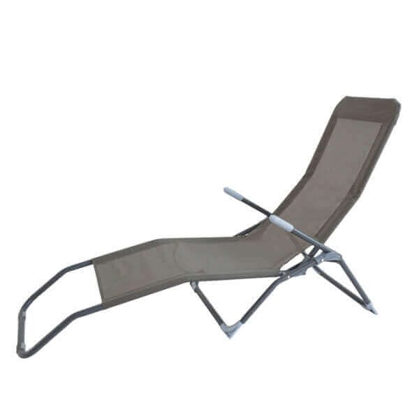 Сгъваем шезлонг с метална рамка SC-096 сив - MY GARDEN Сгъваем шезлонг с метална рамка SC-096 сив - MY GARDEN