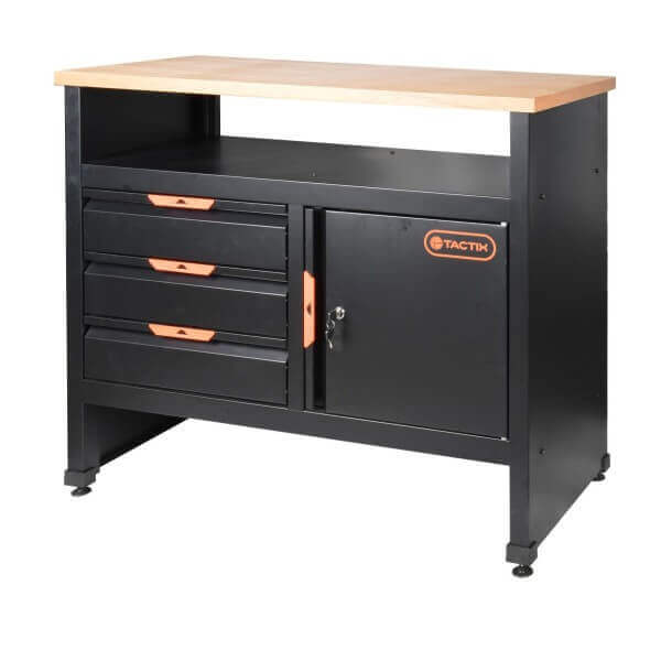 Работна маса TACTIX с 3 чекмеджета и 1 врата, 1050 x 450 x 836 мм Работна маса TACTIX с 3 чекмеджета и 1 врата, 1050 x 450 x 836 мм