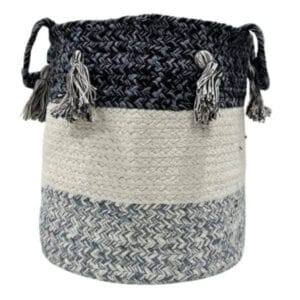 Ръчно тъкана кошница с дръжки FHF-BS-2024-11, 100% памук, 40х40х40 см, многоцветна памучна кошница с дръжки за съхранение у дома