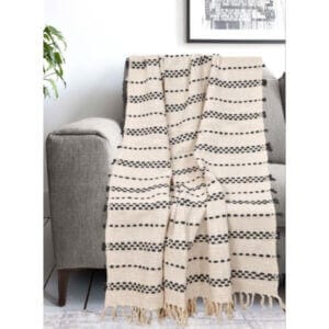 Ръчно тъкано одеяло FHF-TH-2024-09, памучно одеяло 130x170 см, удобно ледно одеяло за диван