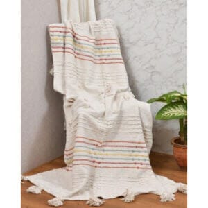 Ръчно тъкано одеяло FHF-TH-2024-12, памучно, удобно 130x170 см, еко декоративно за дома