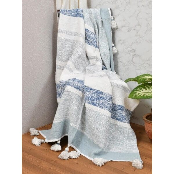 Ръчно тъкано одеяло FHF-TH-2024-18 многоцветно памучно одеяло 130x170 см за уютен дом Ръчно тъкано одеяло FHF-TH-2024-18 многоцветно памучно одеяло 130x170 см за уютен дом