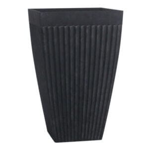 Саксия Черен въглен 36 x 36 x 58 см, голяма саксия полирезин, устойчива на атмосферни влияния за външно ползване