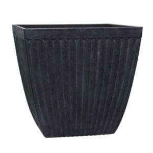 Саксия Черен въглен полирезин, устойчива саксия за балкон и външни саксии, стилна и здрава.