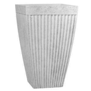 Саксия Мисти грей полирезинова с отвори и тапа за външно ползване и интериорна декорация