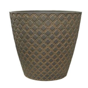 Саксия Орехово кафяво полирезин, външна декоративна саксия за балкон с дренаж и стилен дизайн