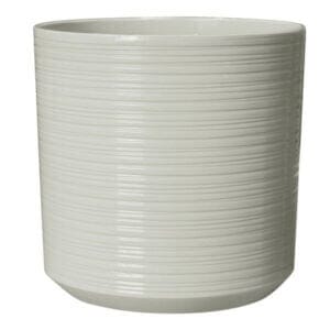 Саксия перлено бяло 35 x 35 x 35 см, голяма полирезинова саксия за външно ползване и балкон.